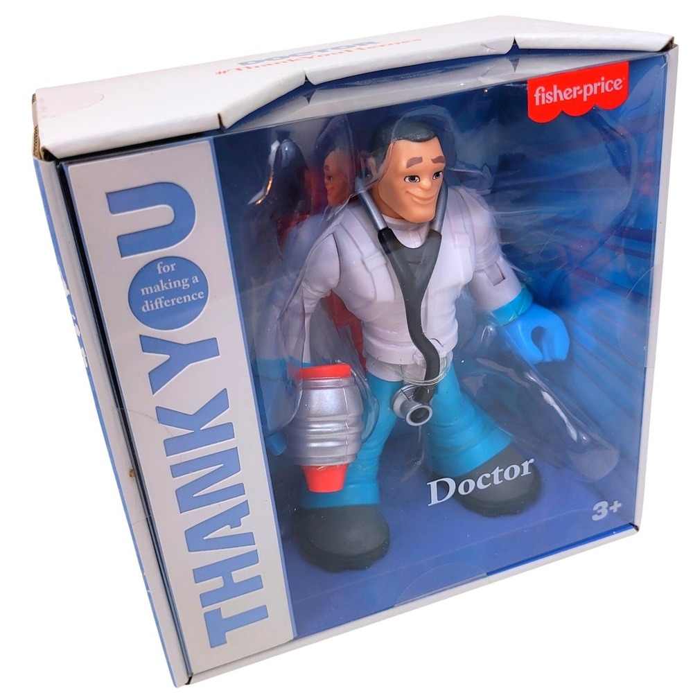 Fisher Price Thank You Heroes Doctor Action‎ Figure GYJ28 White Blue 2020 New